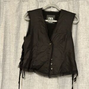 Zara Charcoal Buttoned Waistcoat